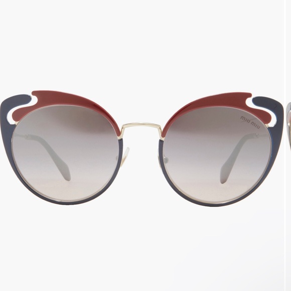 💯- New Authentic Miu Miu MU 57TS HB5GR0* 3N Metal Women Noir sunglasses - Picture 3 of 16